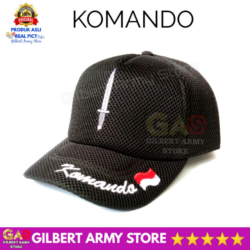 topi komando jala hitam kualitas premium murah Gilbert Army Store topi Army komando Kopassus hitam