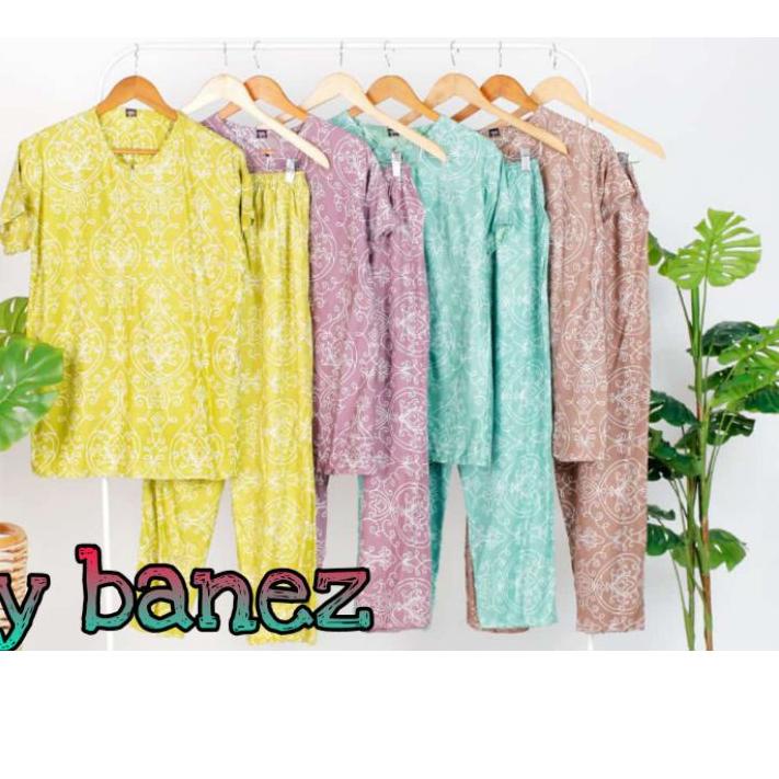 One Set paloma tgn pendek by.banez ECER GROSIR SE-INDONESIA/Piyama Setelan busui friendly ●