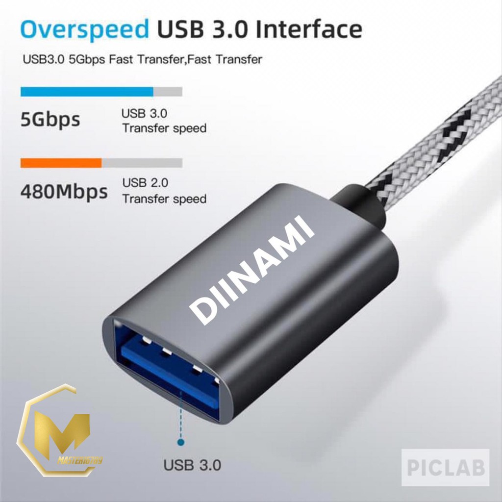 BM073 Kabel cable usb otg diinami 2in1 Micro dan tipe c usb 3.0 MA158