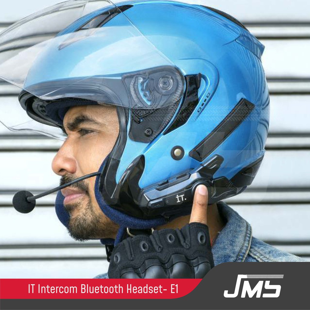 IT Intercom Bluetooth Headset E1 - Garansi TAM 15 Bulan - Intercom Helm Termurah ORIGINAL-5
