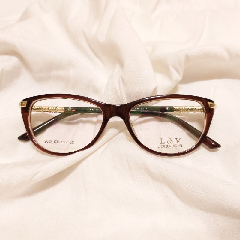 LV 2002 Kacamata Cat Eye Lensa Anti Radiasi
