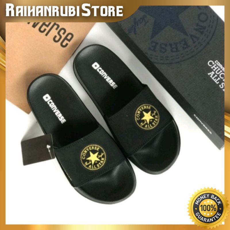 Sandal Selop Converse12 V2 Black Gold Pria Wanita/Sandal Slide Converse12 V2 Black Gold Original