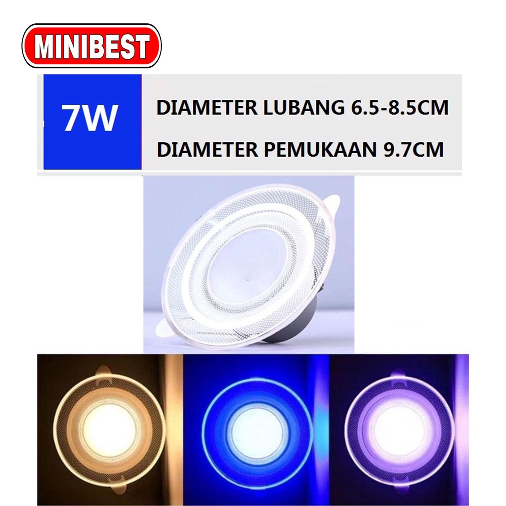 LAMPU DOWNLIGHT LED 3 WARNA TANAM  3W 5W 7W/ 3 CAHAYA (MB555)