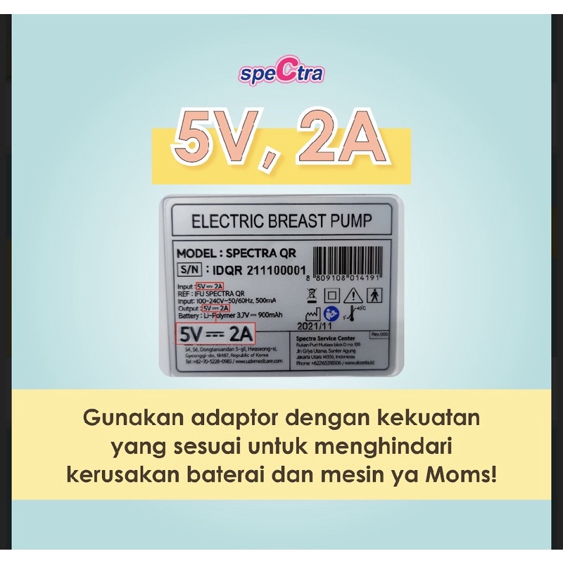 NEW PROMO Launching Extra BONUS!! Spectra QR Pompa Asi Elektrik Double Breast Pump Batrai Tanam Rechargable 4 Warna