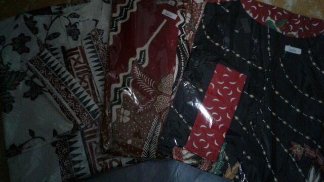 Atasan Blouse Batik Wanita Lengan Panjang Bahan Katun Stretch, 242 Aon-w#