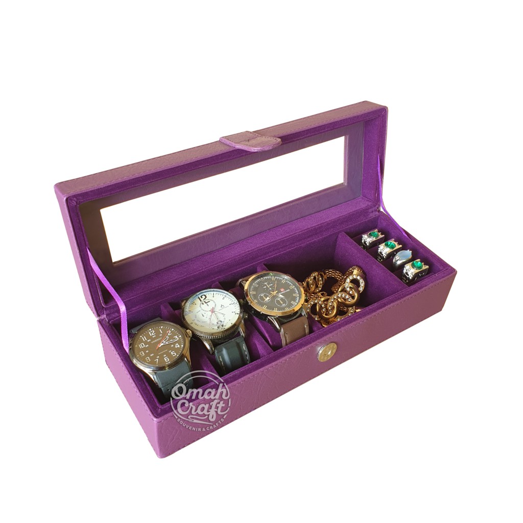 Watch Box Organizer isi 3 Mix Jewelry and Accesories / Kotak Jam Tangan + Perhiasan