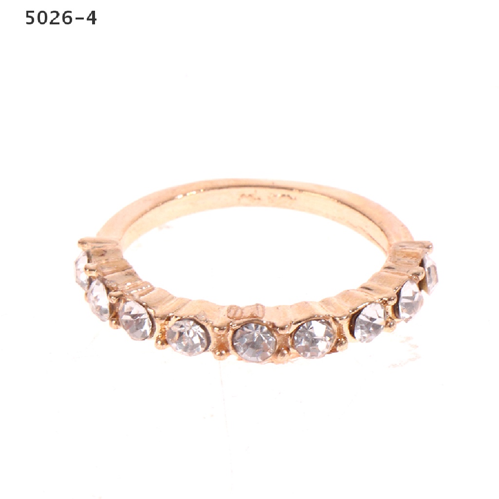 5026-4 6 pcs /set Green Rhinestone Rings Vintage Crystal Snake Adjustable Metal Ring 5026-4