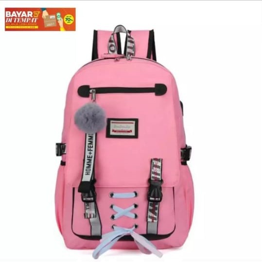 Twenty Bag - Tas Ransel Sekolah Anak Wanita Dan Pria Untuk Anak PAUD TK SD SMP REMAJA Terbaru 2021 Kekinian Motif Carakter PITA SILANG Korean Sytle Multifungsi Bahan Canvas