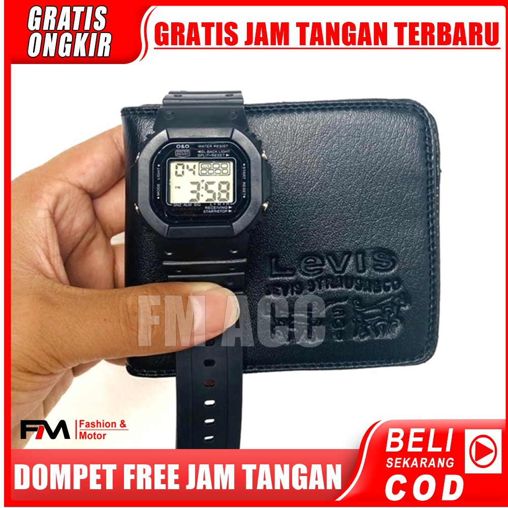 PROMO Dompet Pria Gratis Jam Tangan Pria Keren Terbaru Harga Grosir