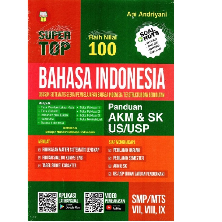 Super Top Raih Nilai 100 Bahasa Indonesia SMP Panduan AKM dan SK