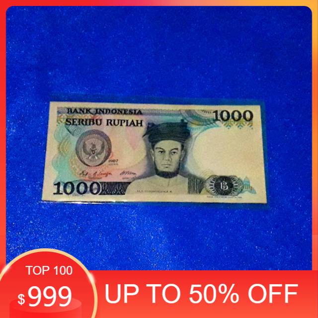 Uang kuno 1000 singamaraja 1987 baru
