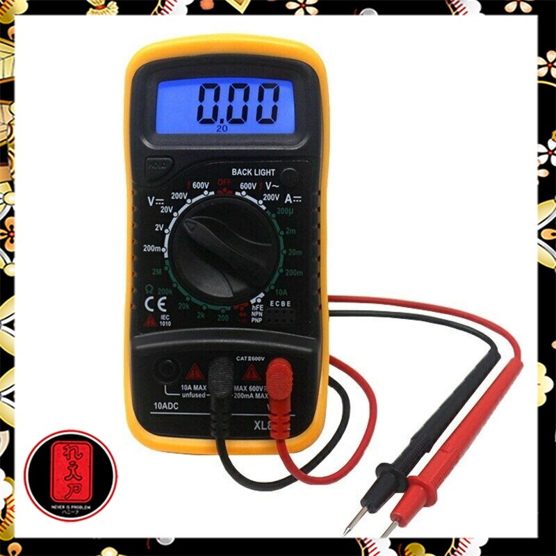 Junejour Mini Digital Multimeter AC/DC Voltage Tester - XL830L - Black