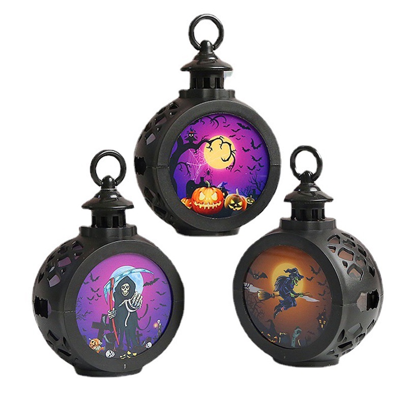 Lampu Malam LED Portable Bentuk Labu Halloween Untuk Dekorasi Rumah