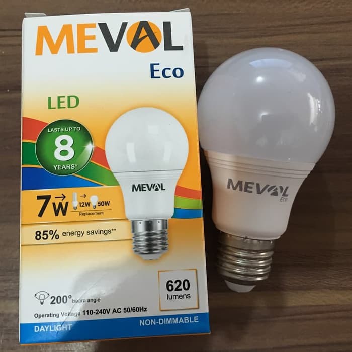 Lampu LED MEVAL 7W 7 Watt Terang Garansi 1 Tahun Awet Berkualitas
