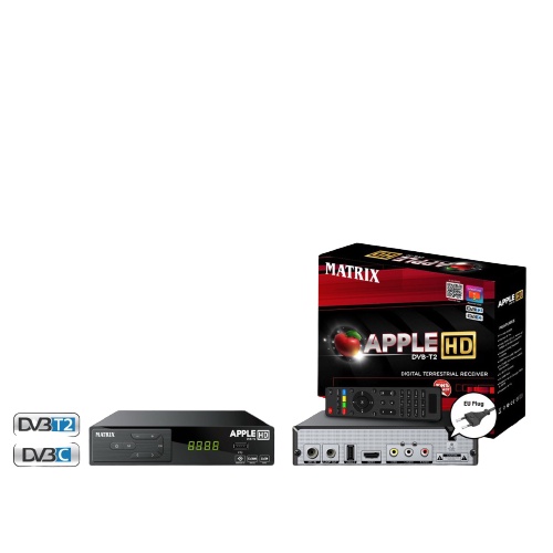 PAKET Set Top Box DVB-T2 Matrix Apple + Dongle USB WIFI - Siaran Digital Full HD Bisa Youtube