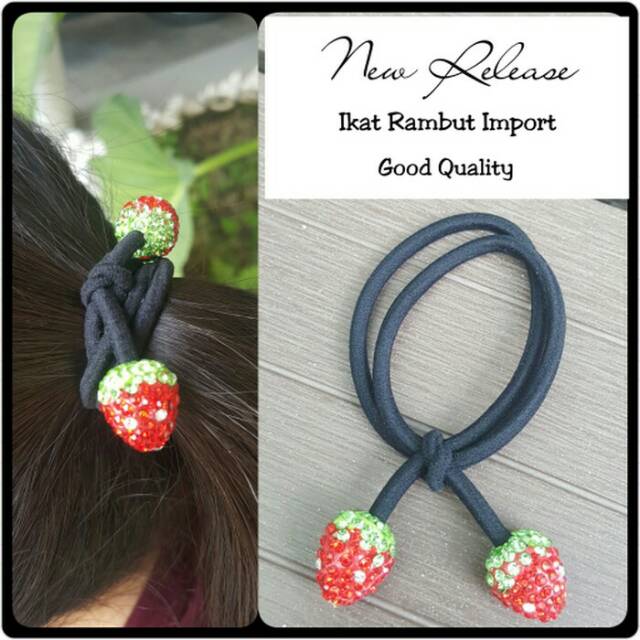 IKAT RAMBUT KOREA STRAWBERRY GOOD QUALITY - IKAT RAMBUT IMPORT