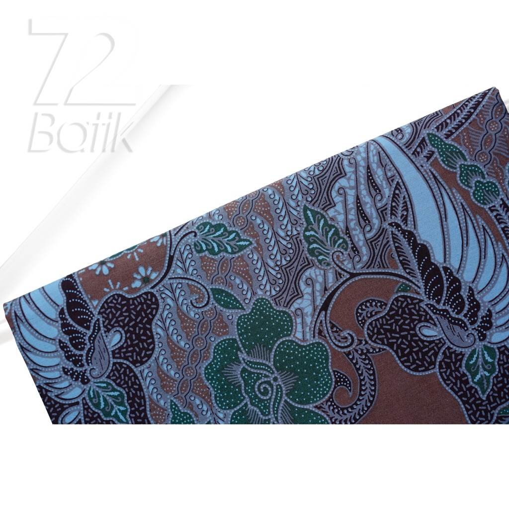 KAIN BATIK PREMIUM Bahan Katun Motif Kembang Sayap Warna Rona Biru 721669 Cap 72 Jarik Jarit Samping Kebat Panjang Batik Katun Modern Premium Bahan Seragam Batik Pernikahan Kantor Keluarga Murah Kamen Jadi Batik Bali Lembaran