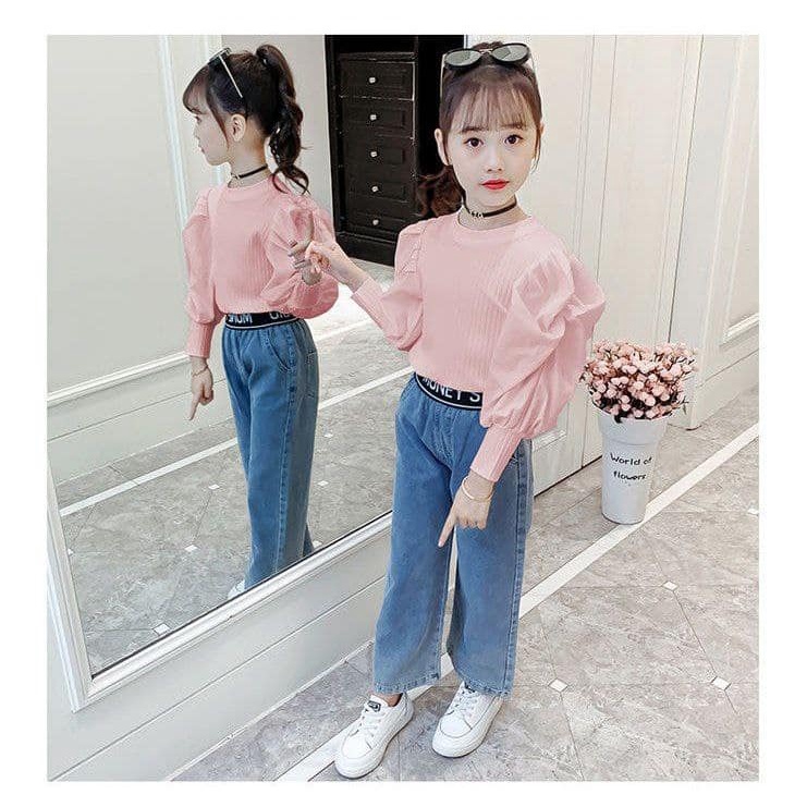 SETELAN LENGAN BALON ANAK PEREMPUAN / SETELAN LENGAN BALON ANAK CEWEK