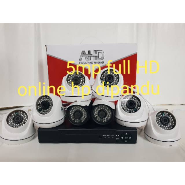 PAKET CCTV SKYLOOK 8CH 8 CAMERA 5MP FULL HD KOMPLIT TGGL PASANG ( DVR WIFI ONLINE LANGSUNG WIFI )