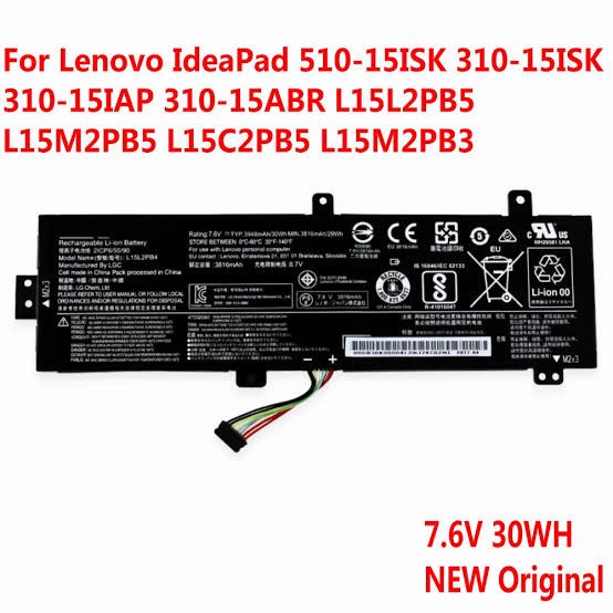 Baterai Lenovo ideapad 310-15ISK 310-15ABR 510-15ISK L15M2PB5 L15L2PB5