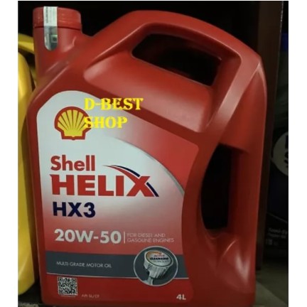 Oli mesin Shell Helix HX3 20W-50 KEMASAN 4 Liter