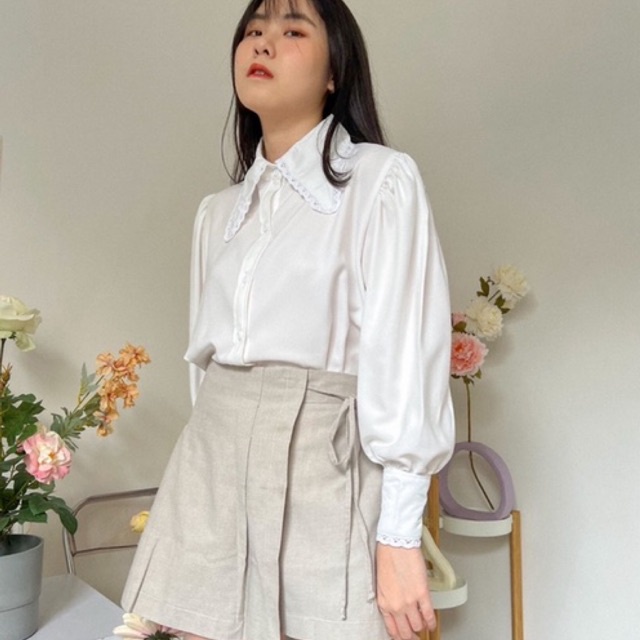 KANON - Sachiko Shirt - Kemeja basic renda korean look