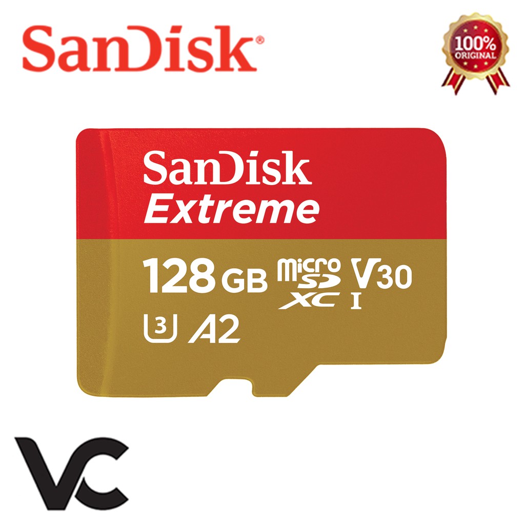 MicroSD SanDisk Extreme 128GB A2 4K V30 U3 Memory Card 128 GB Micro SD SDXC 160MBPS Kartu Memori