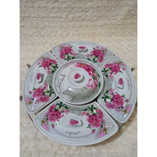 Preloved tempat prasmanan keramik muter Fiorenza Set Prasmanan  / Florenza Set Prasmanan Mulus Murah