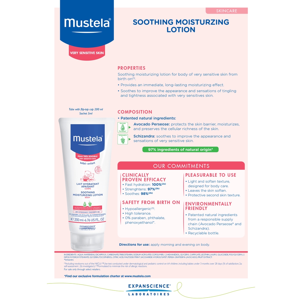 PERA460 LOTION MUSTELA SOOTHING MOISTURIZING LOTION 200 ML ed 10 2023