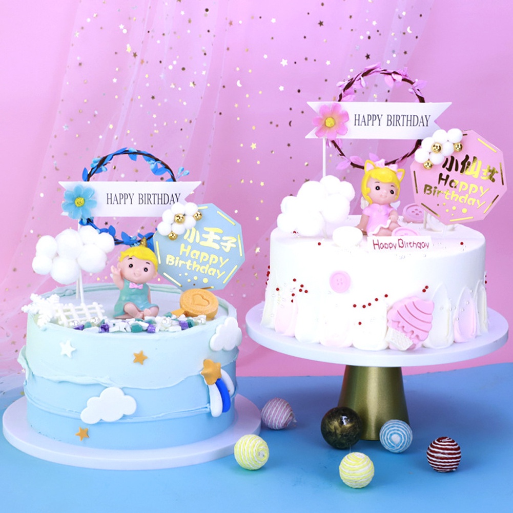 Topper Kue Desain Tulisan Happy Birthday Dengan Lampu Led Reusable Untuk Dekorasi Pesta Ulang Tahun