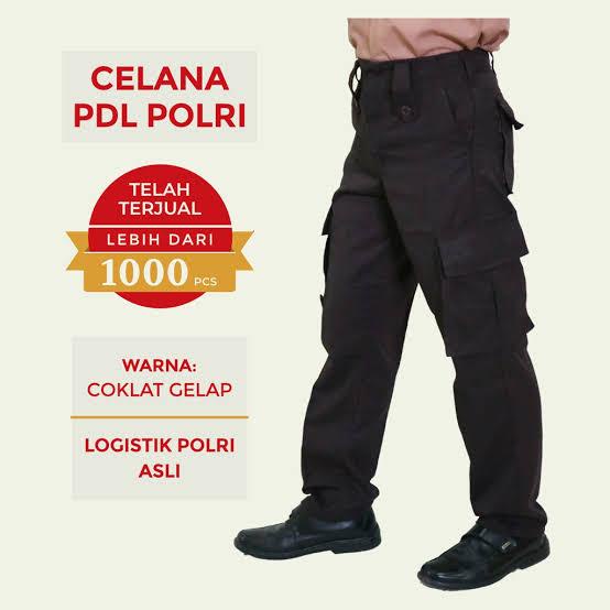 Celana PDL Hitam dan Coklat Brimob drill Kargo Lapangan Latihan Outbone Outdoor