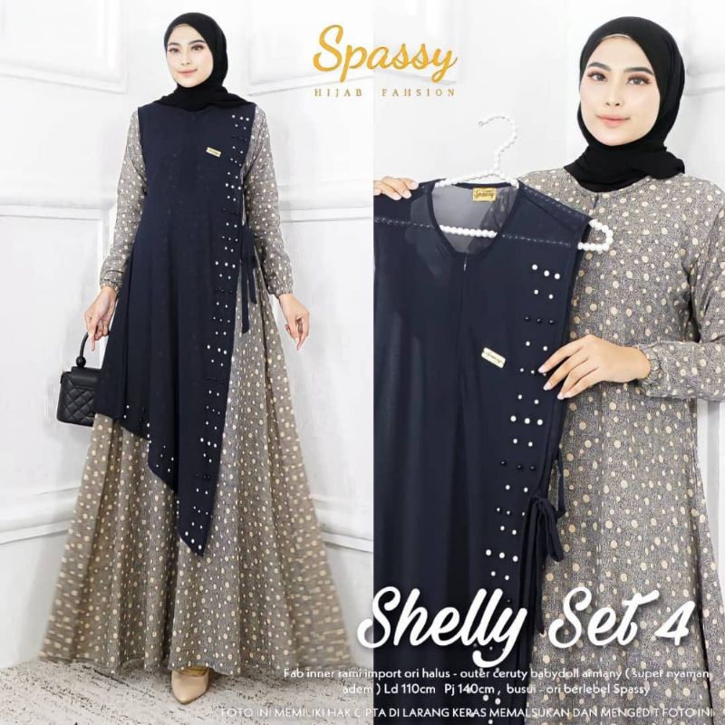 Shelly set 4/busana muslim murah/baju wanita murah/gamis murah/busana wanita