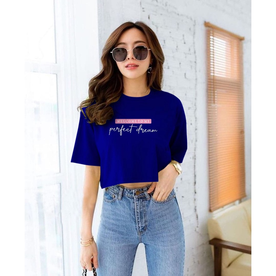 Flava_Store-Welcome Tommy Crop Top Kaos Lengan Pendek Wanita