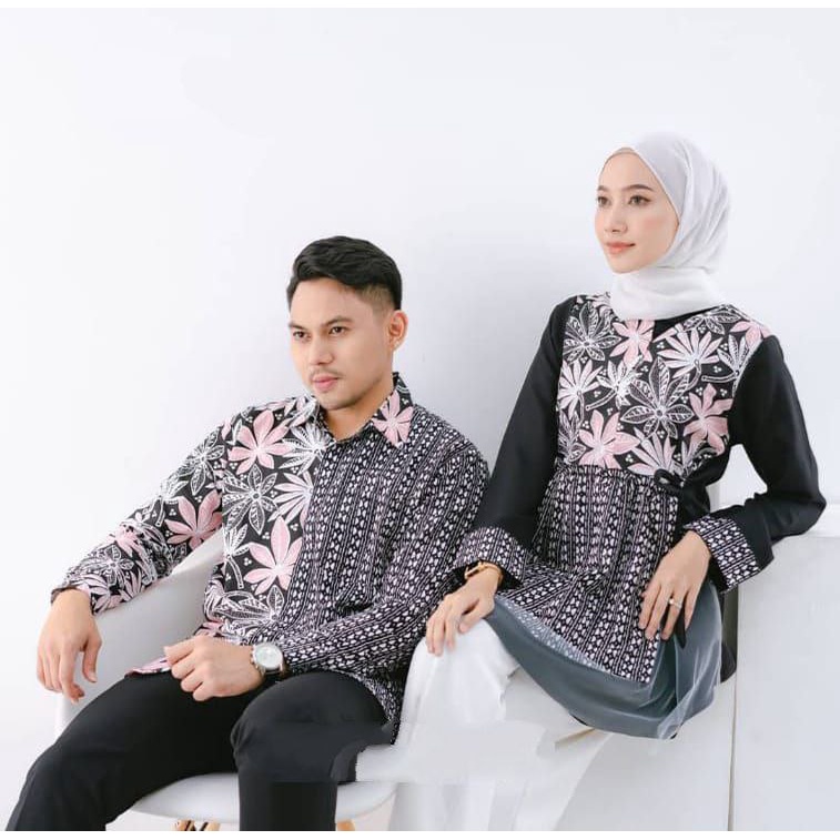 Mc Batik Couple - Sania Ruffle Batik Couple Ori Ndoro Jowi Ready Seragam M L XL XXL Jumbo