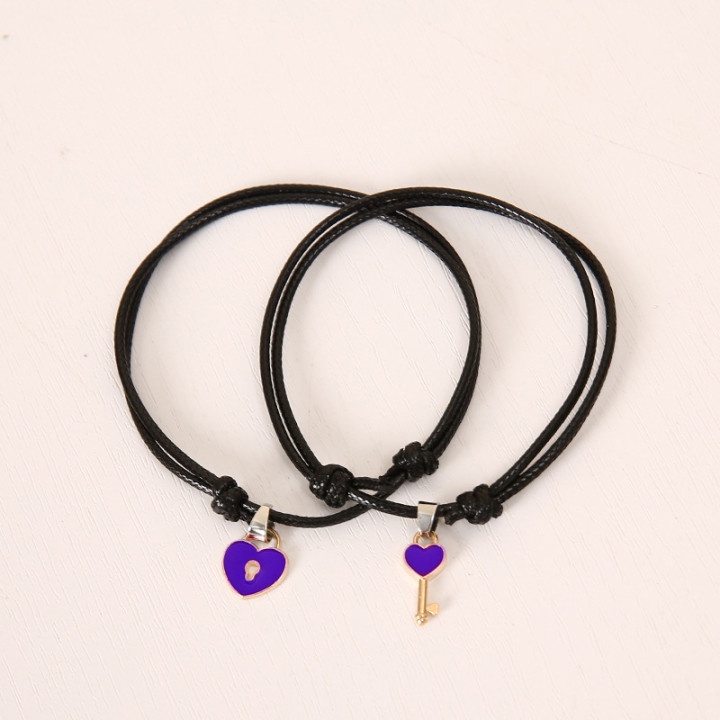 Satu pasang Gelang Gembok Kunci Korea Couple Gelang (2 pcs)