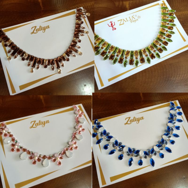 Set Payet Rangkai Akrilik dan Mutiara untuk leher dan pinggang - Zalia Payet