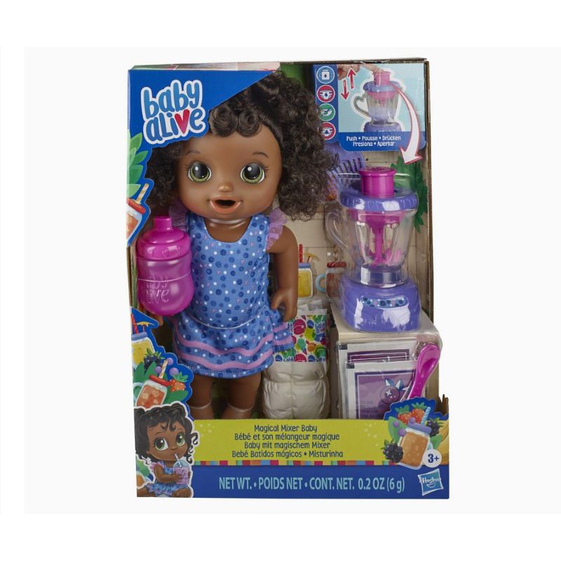 Baby Alive Magical Mixer Baby Doll Berry Shake with Blender Accessories, Drinks, Wets, Eats