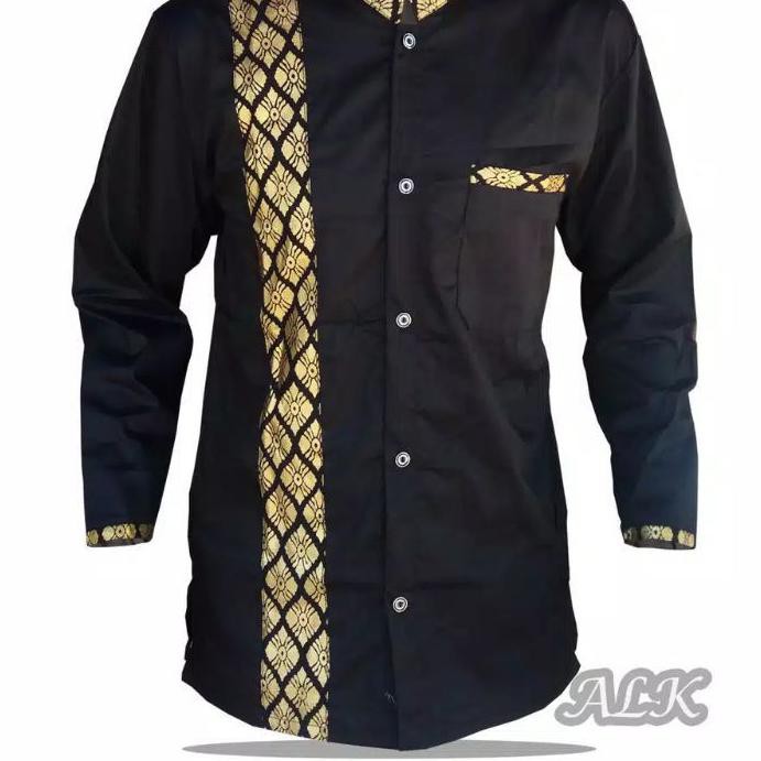 ✫ BAJU KOKO BATIK EMAS LENGAN PANJANG BUSANA MUSLIM ➪