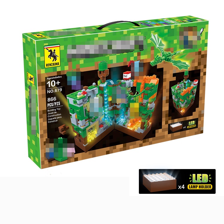 Minecraft bricks shadow city Dengan Mainan Kompatibel Lampu