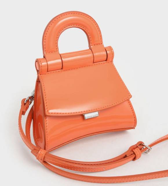 C61889 Mini Two-tone Top handle Pouch Bag CHARLES AND KEITH ORIGINAL BAG