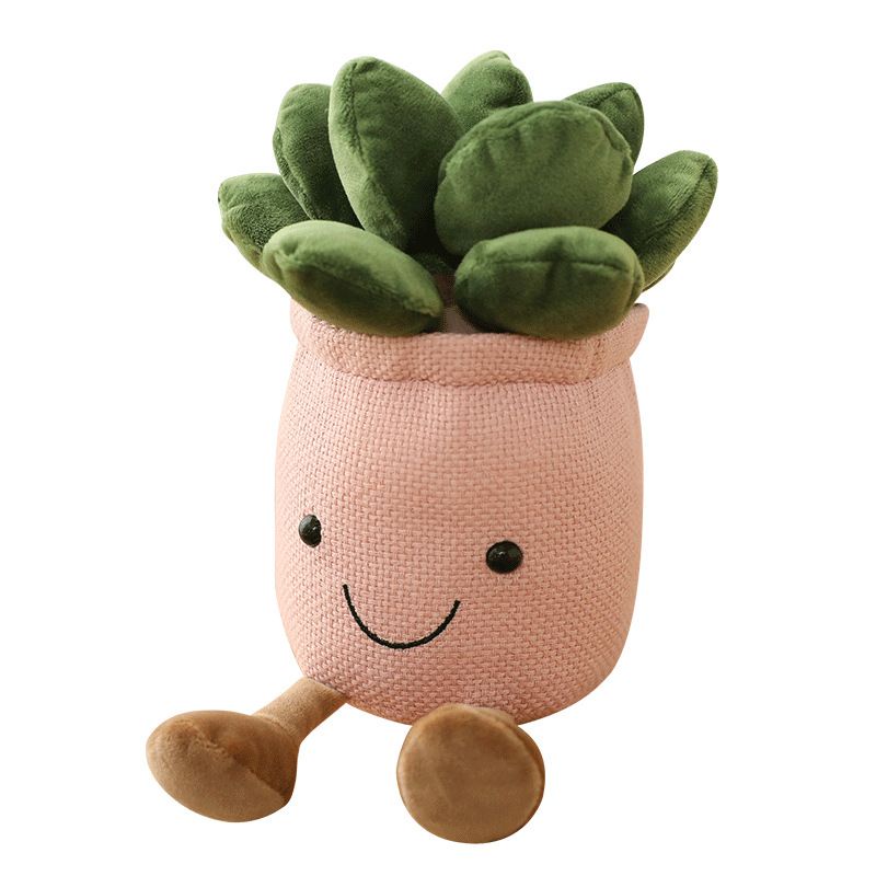 Lifelike Succulent Plants Plush Stuffed Toys Soft Doll Potted Flowers Decoration