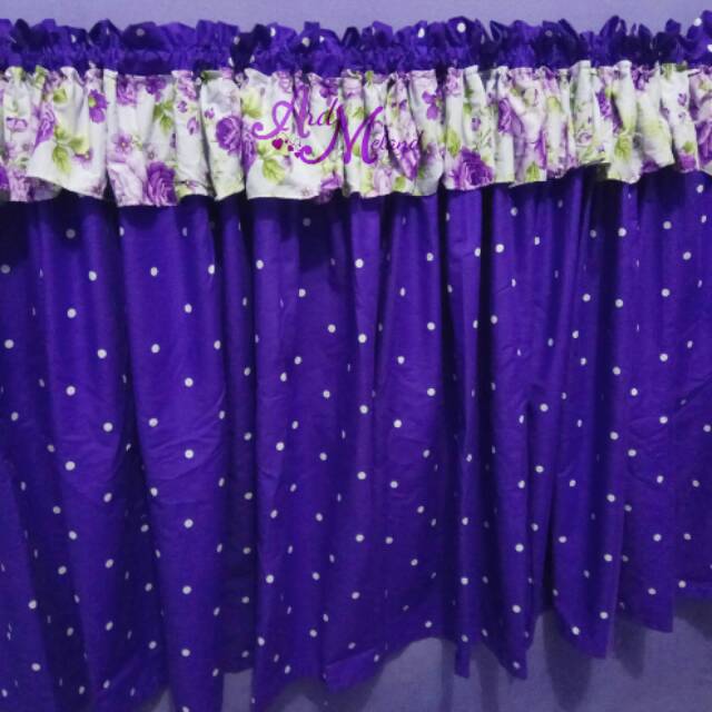 Gorden kolong dapur polka polkadot dottie ungu