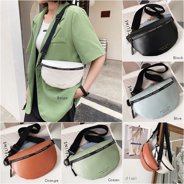FOREVER YOUNG WAISTBAG WANITA TAS SLING SIMPEL KECE SWAG STYLE J11661