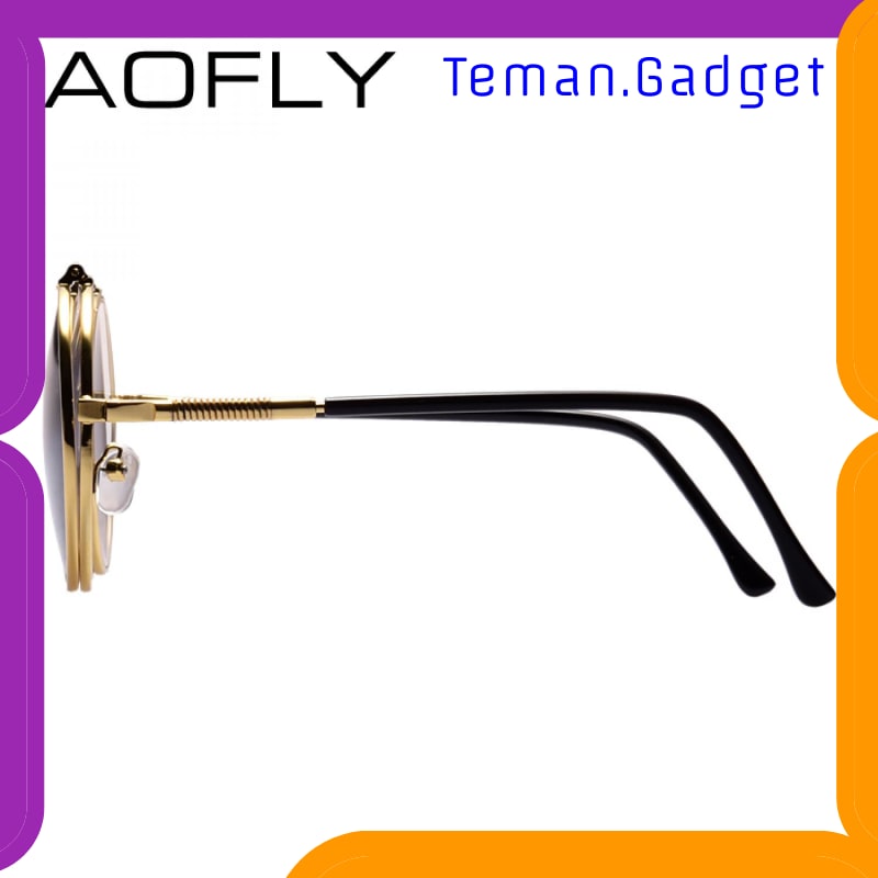 TG-EA001 AOFLY KACAMATA HITAM ROUND VINTAGE STEAMPUNK SUNGLASSES