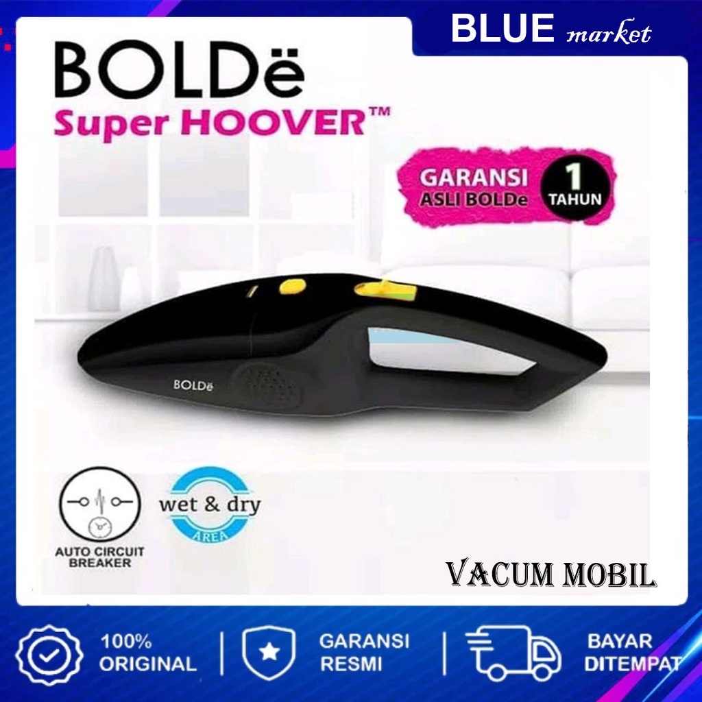 BOLDe Vacuum Cleaner Mobil / Oto Hoover Wet &amp; Dry Penyedot Debu Untuk Mobil Via Lighter Outlet