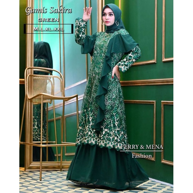 REALPICT GAMIS TULE MODERN//GAMIS SAKIRA/FASHION MUSLIM/GAMIS PESTA TERMURAH