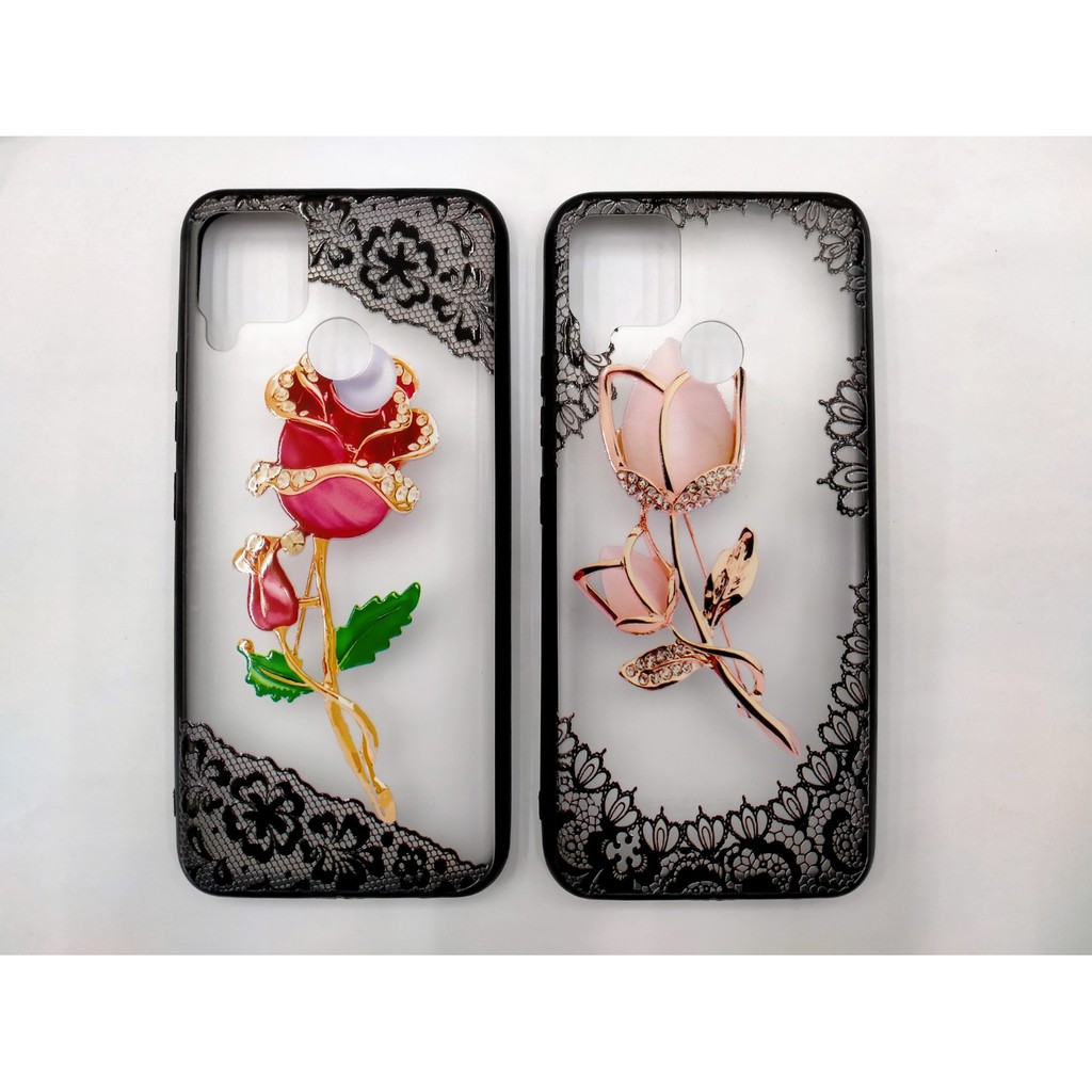 Casing Henna Pelindung REALME 7 NARZO 20 PRO 30A 20 C11 C12 C15 C25 A1K C2 A3S Case Flower Henna 3D