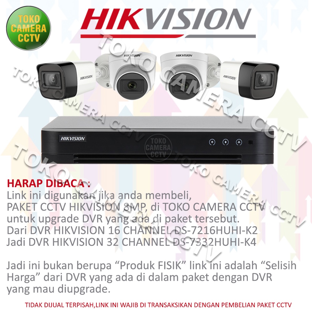 UPGRADE DVR HIKVISION 16 MENJADI 32 CHANNEL 8MP