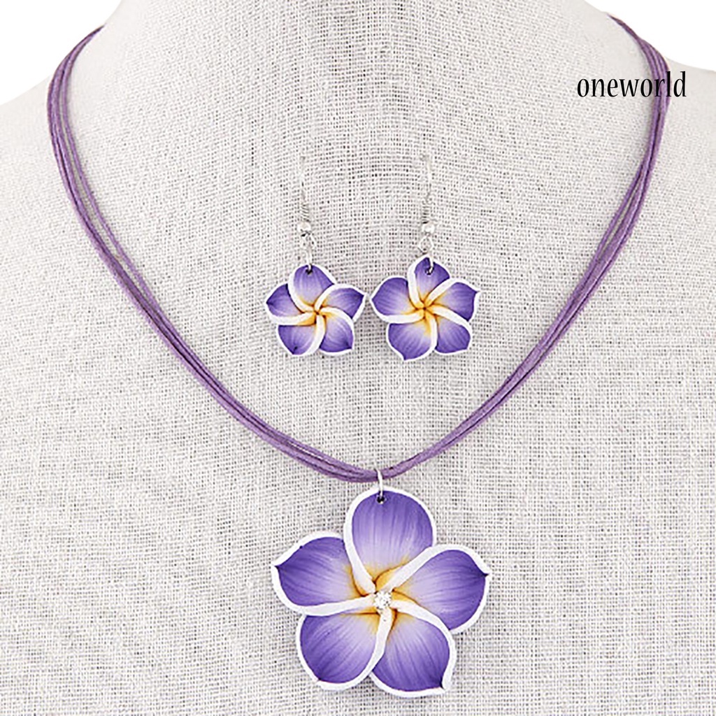 OW@ Jewelry Set Fashion Attractive Alloy Flower Dangle Jewelry Set for Party Dating Vacation