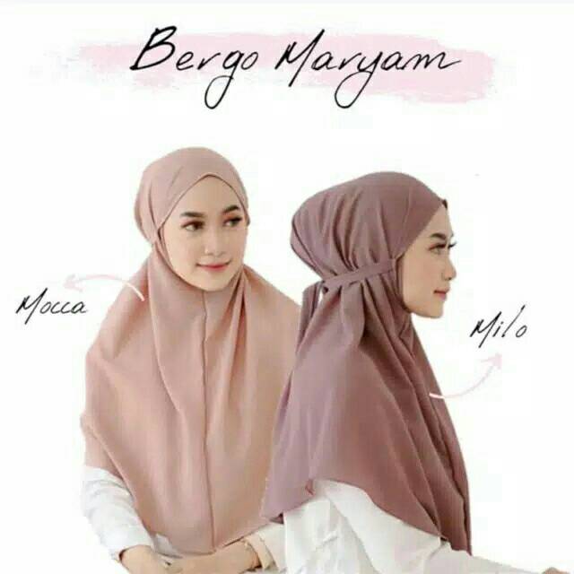 Bergo maryam tali tanpa pet